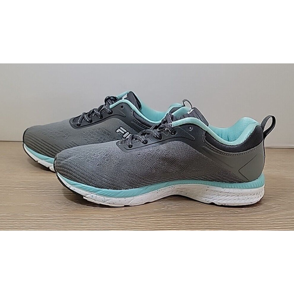Fila Women's Memory Foam Athletic Running Shoes Grey Mint Size 6 - Picture 4 of 12